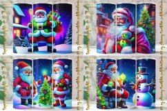 Watercolor Neon Christmas Design 20 Oz Skinny Tumbler Png Product Image 1