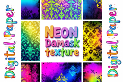 Neon Damask Digital Paper Bundle Product Image 2