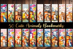 50 Printable Cute Animal Bookmarks Set Digital Book Markers Product Image 1