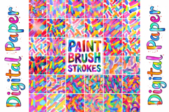 Colorful Paint Brush Strokes Digital Paper Product Image 2