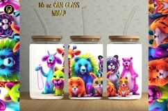 16oz Libbey Glass Can 3D Neon Funny Animals Design Product Image 1