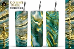 20 Oz Green Marble Glitter Agate Liquid Tumbler Warps Product Image 1