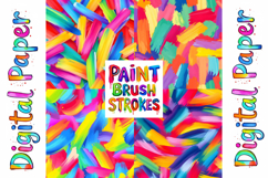 Colorful Paint Brush Strokes Digital Paper Product Image 10