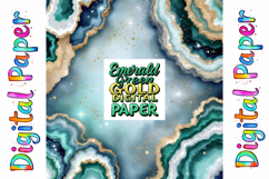 Emerald Green Gold Marble Digital Paper Product Image 10