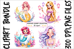 80 Mermaid Clipart Bundle, Cute Mermaid Clipart Product Image 10