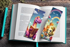Cute Dinosaur Bookmarks, 25 Digital Dino Bookmark Set Product Image 10