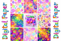 80s Neon Retro Digital Papers | Bright Party Backdrops Product Image 10
