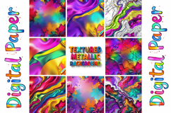 Rainbow Metallic Foil Digital Paper Pack Product Image 10