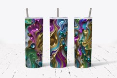 Metallic Marble Tumbler Wrap, Luxury Abstract 20oz Skinny Product Image 3