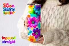 Vibrant Floral 20oz Skinny Tumbler Bright Flower Sublimation Product Image 2