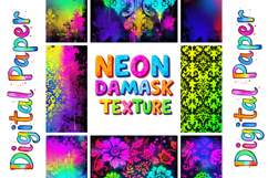 Neon Damask Digital Paper Bundle Product Image 1