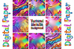 Rainbow Metallic Foil Digital Paper Pack Product Image 2