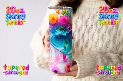 Vivid Color Swirl Floral Tumbler | 20oz Skinny Sublimation Product Image 2