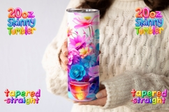 Colorful Swirl Floral 20oz Skinny Tumbler Wrap | Abstract Ra Product Image 2