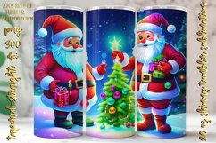 Watercolor Neon Christmas Design 20 Oz Skinny Tumbler Png Product Image 2