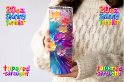 Dreamy Floral Swirl 20oz Skinny Tumbler ,Rainbow Sublimation Product Image 2