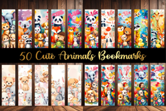 50 Printable Cute Animal Bookmarks Set Digital Book Markers Product Image 3