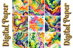 Abstract Fluid Ink Watercolor Digital Paper Product Image 17
