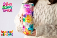 Summer Neon Floral Tumbler Gift, Vibrant Color Flower Product Image 2