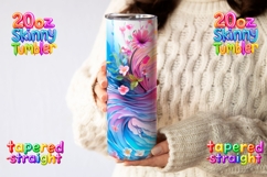 20oz Skinny Tumbler Bright Rainbow Swirl Floral Wrap Product Image 2