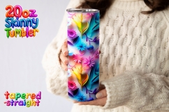 Bright Neon Flower 20oz Tumbler Wrap PNG, Gift for Her Product Image 1