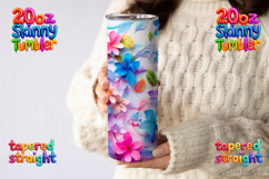 Vibrant Abstract Floral Tumbler Skinny Digital Download Product Image 3