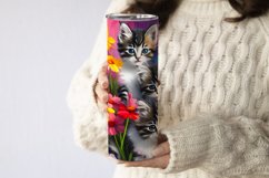 20 Oz Skinny Tumbler Watercolor Cute Kitten Wrap Product Image 2