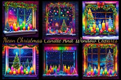 Christmas Candle And Window Digital Paper, Festive Holiday Product Image 2