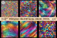 200 Iridescent Abstract Glass Digital Papers Bundle Product Image 2