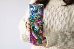 Metallic Marble Tumbler Wrap, Luxury Abstract 20oz Skinny Product Image 1