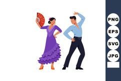 Flamenco dancers performing traditional Spanish dance with f Product Image 1