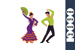 Flamenco dancers performing traditional Spanish dance with f Product Image 1