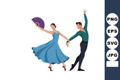 Flamenco dancers performing elegant traditional dance with f Product Image 1