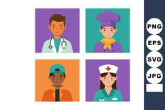 Diverse profession characters including doctor chef delivery Product Image 1