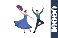 Flamenco dancers performing traditional Spanish dance with f Product Image 1