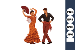 Flamenco dancers performing passionate Spanish dance with tr Product Image 1