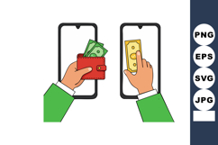 Mobile payment transaction with wallet and cash exchanging o Product Image 1