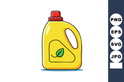 Yellow plastic bottle with red cap and green leaf symbol vec Product Image 1