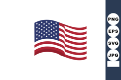 American flag waving vector illustration with stars and stri Product Image 1