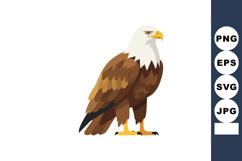 Bald eagle perched vector illustration with white head and b Product Image 1
