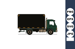 Cargo delivery truck illustration with black container and g Product Image 1