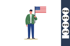 Man holding United States flag patriotic expression vector i Product Image 1
