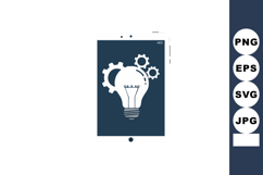 Light bulb and gears on smartphone screen innovation technol Product Image 1