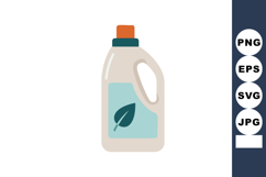 Eco friendly detergent bottle with leaf symbol and orange ca Product Image 1