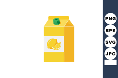 Lemon juice carton with green cap simple yellow packaging ve Product Image 1