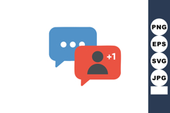 Social Media Notification Icon with Message and New Follower Product Image 1