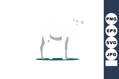 White dog standing simple vector illustration with shadow on Product Image 1