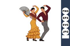 Flamenco dancers performing traditional Spanish dance with f Product Image 1