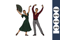 Flamenco dancers performing traditional Spanish dance with f Product Image 1