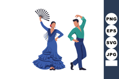 Flamenco dancers performing traditional Spanish dance with b Product Image 1